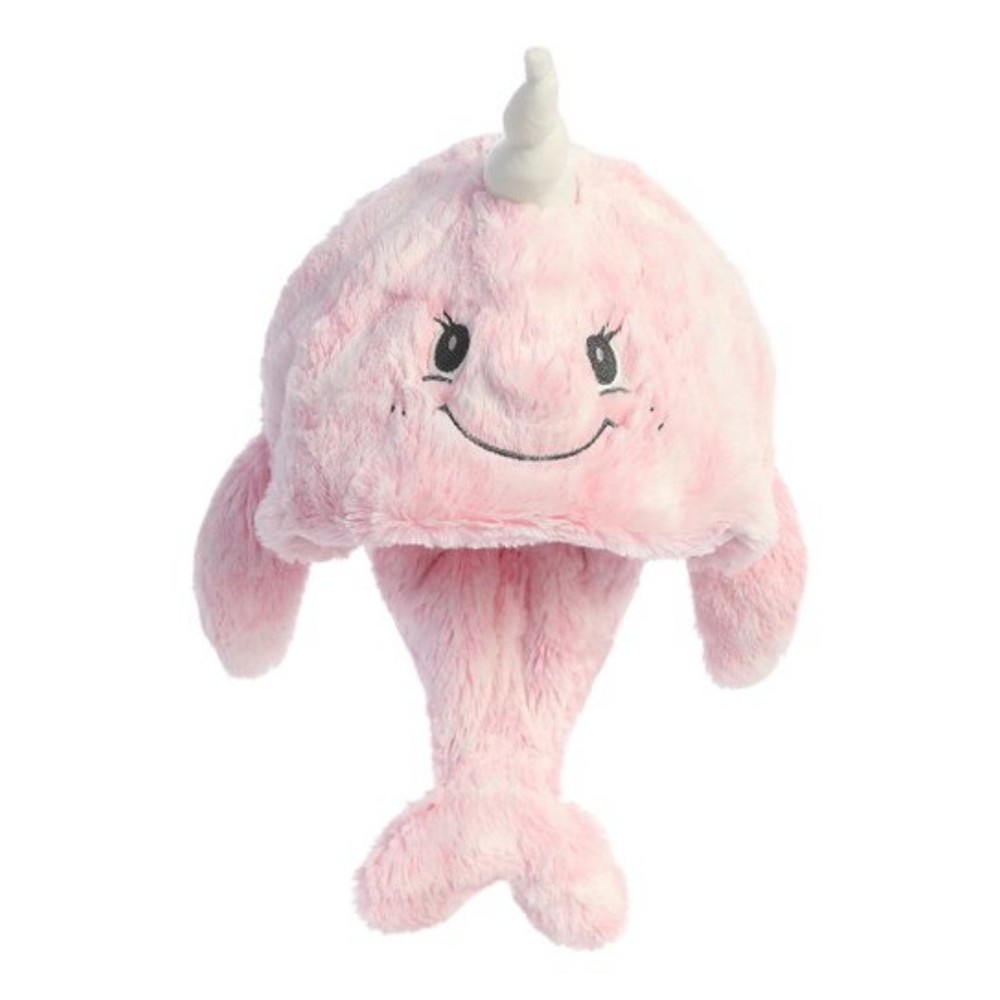 Aurora World Nora Narwhal Plush Topper Hat in Pink for Baby and Infant